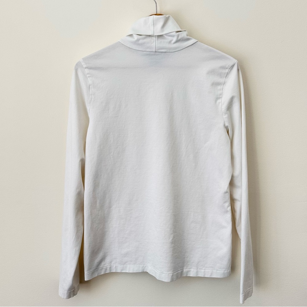 Brooks Brothers White Supima Cotton Turtleneck Rollneck Top Golden Fleece Logo - Picture 3 of 7